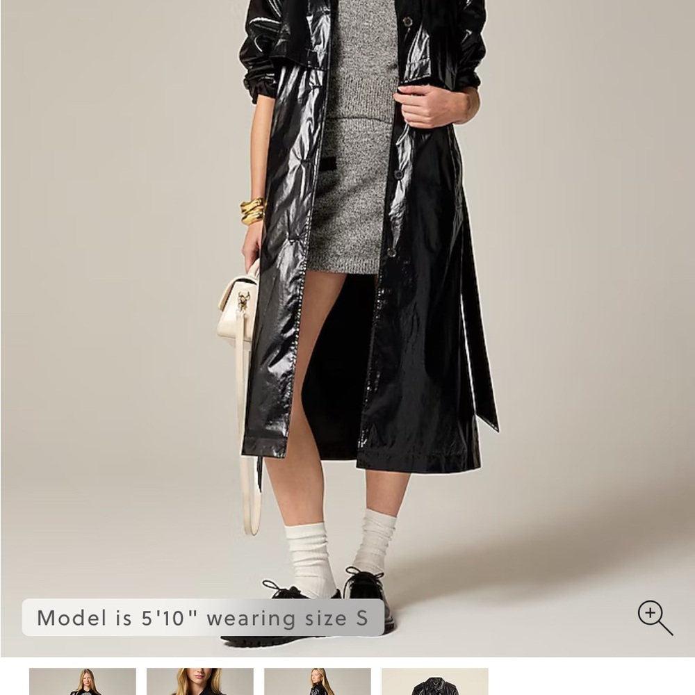 J. Crew Black Trench Coat